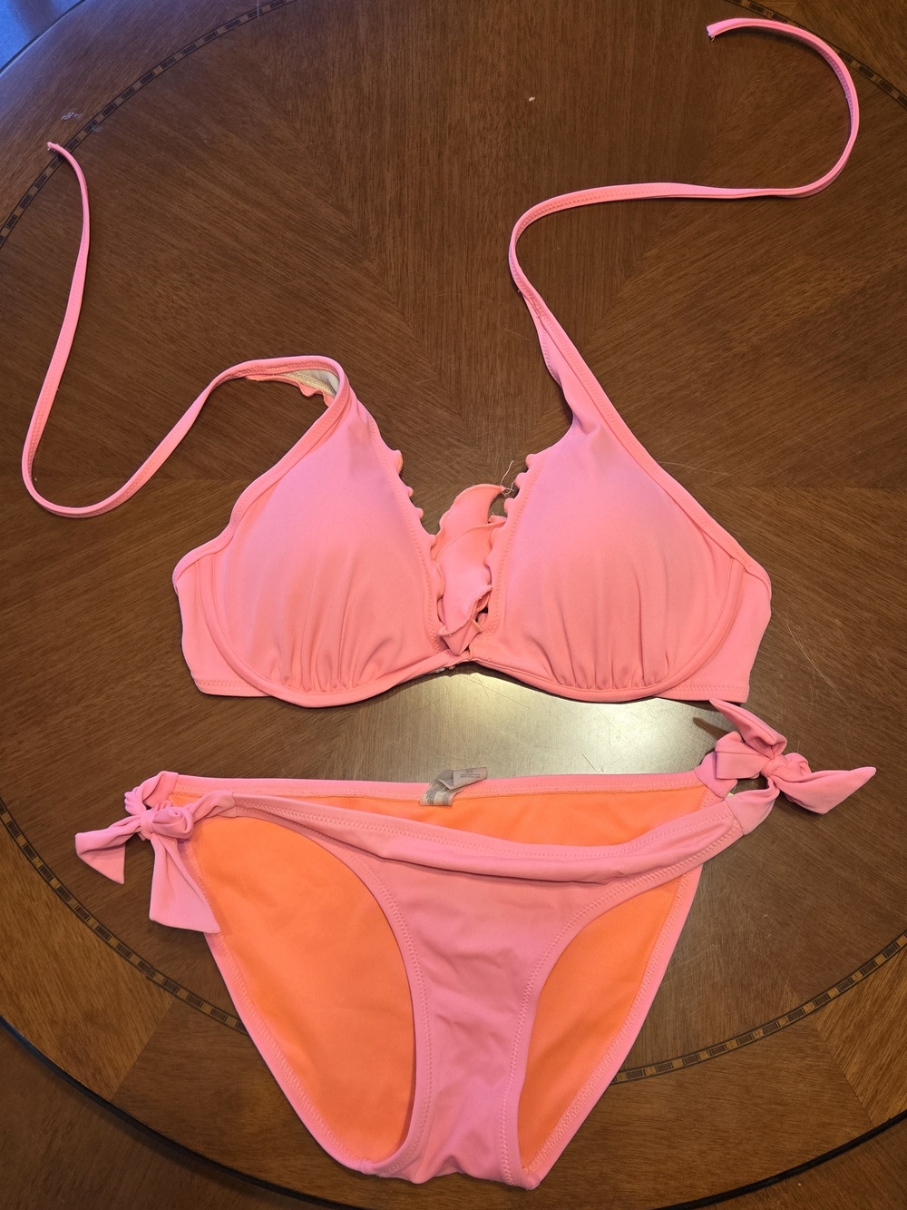 Victoria's Secret Pink Bikini Set with Orange Lining